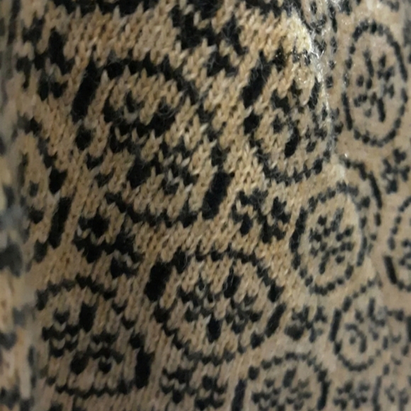 Womens Vtg Designers originals Black tan Petite Large Sweater Ruffled Cardigan - Picture 7 of 7